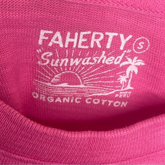 Faherty Sunwashed Slub Muscle Tank Organic Cotton In Cone Flower Pink S - Picture 7 of 9